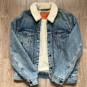 Levi’s Women’s Denim Jean Sherpa-lined Jacket Size Small